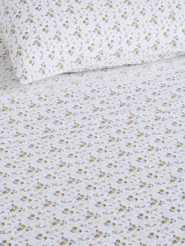 Rayon - Cotton Sheets for a Breathable and Soft Blend100% Linen Flat Sheet in Summer Floral