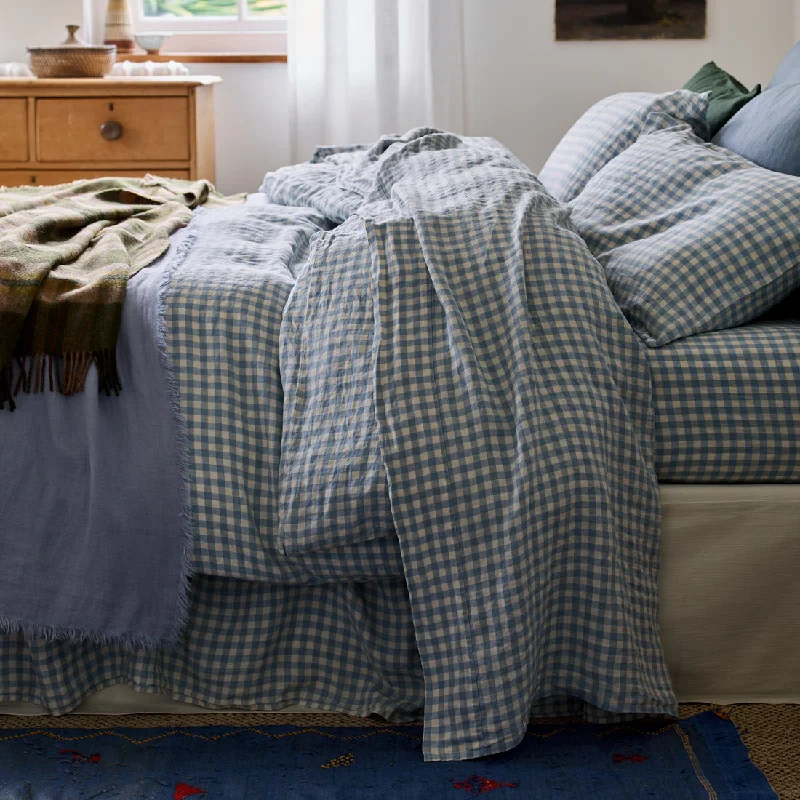 Organic Flannel Sheets for a Natural and Warm SleepWarm Blue Gingham Linen Blend Flat Sheet Organic Flannel Sheets for a Natural and Warm SleepWarm Blue Gingham Linen Blend Flat Sheet