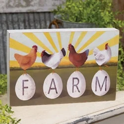 Bed skirts with a ruffled tiered designChickens on "Farm" Eggs Box Sign