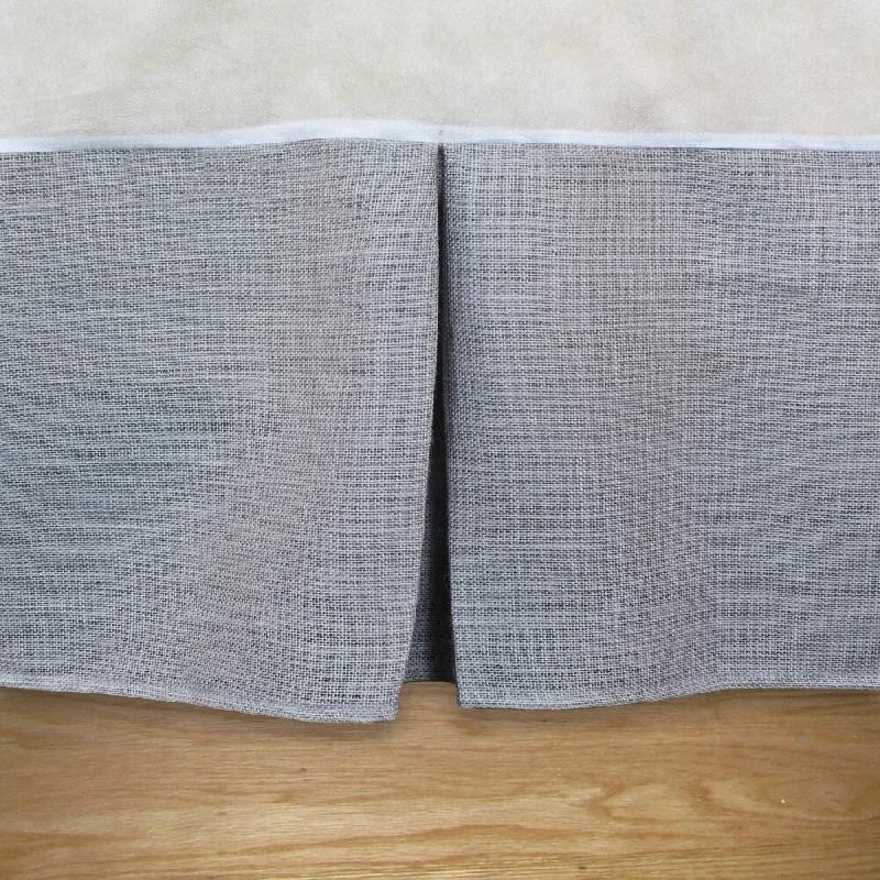 Bed skirts with a high - thread count for a quality feelBurlap Ash Grey 14-inch Drop Pleated Queen Bed Skirt Bed skirts with a high - thread count for a quality feelBurlap Ash Grey 14-inch Drop Pleated Queen Bed Skirt