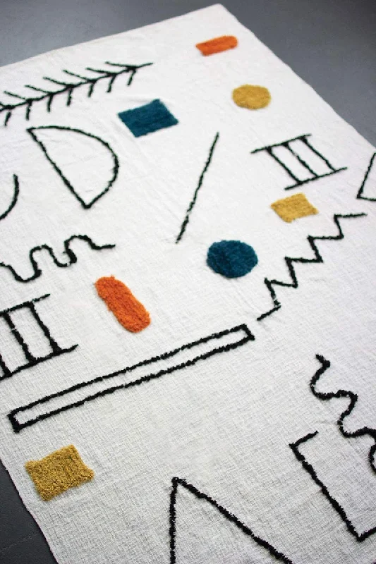 Outdoor camping lightweight polyester blankets​Kalalou  NES1079 Tufted Throw Doodles