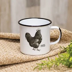 Checkered bed skirts for a classic patternHis Chicken Enamel Mug