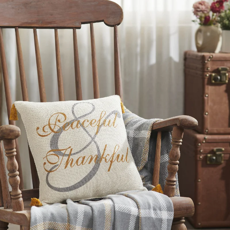 Bed skirts with a retro - style patternHarvest Blessings Peaceful & Thankful Woven Pillow 14x14 Bed skirts with a retro - style patternHarvest Blessings Peaceful & Thankful Woven Pillow 14x14