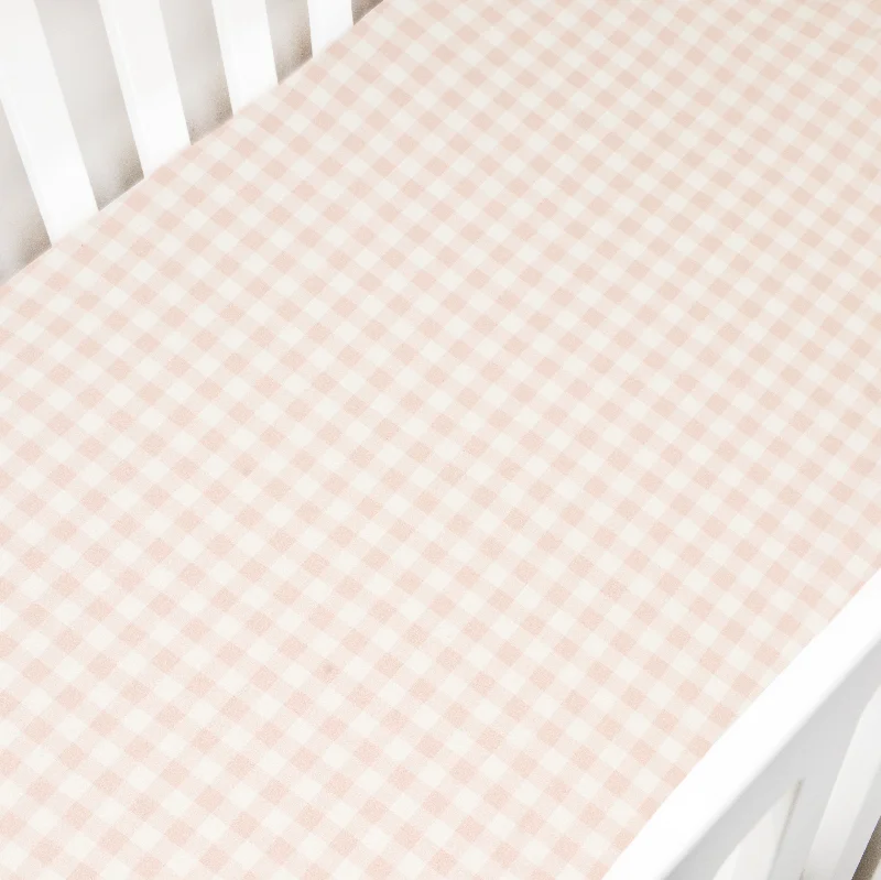 Rayon - Cotton Sheets for a Breathable and Soft BlendPicnic Gingham Crib Sheet - Pink