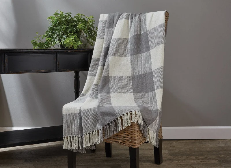 Velvet touch softness decorative blankets​Wicklow Check Throw - Dove