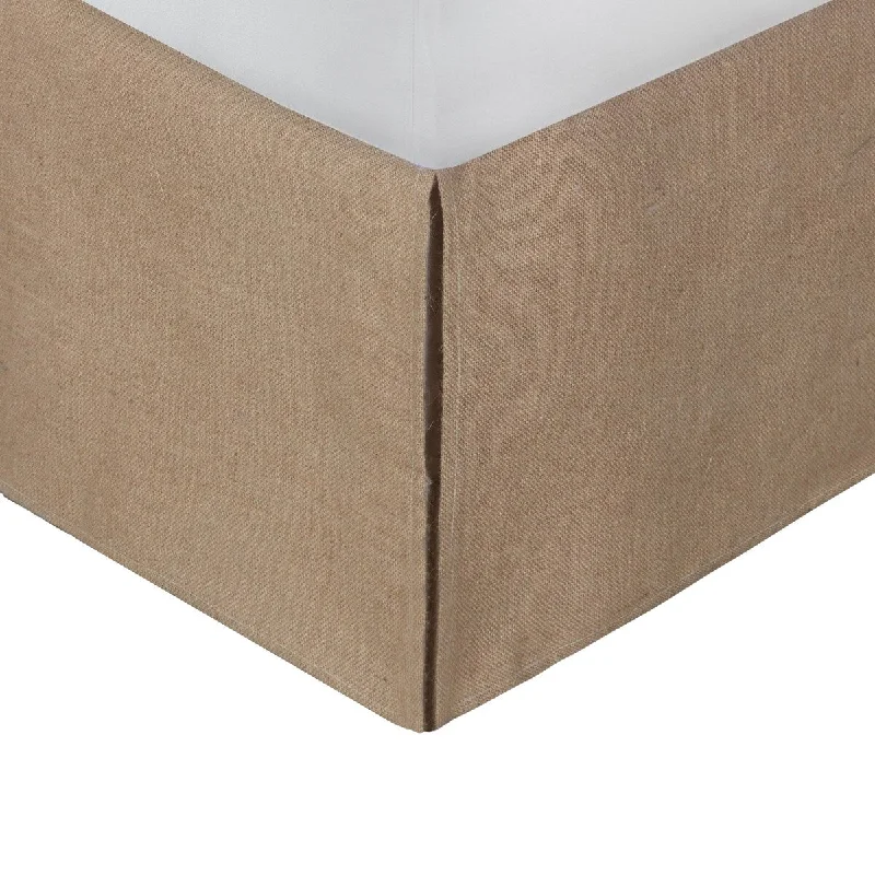 Bed skirts with a geometric print for a modern aestheticKuma Full Bed Skirt, Spilt Corners, Burlap Drop, Polyester Platform, Brown Bed skirts with a geometric print for a modern aestheticKuma Full Bed Skirt, Spilt Corners, Burlap Drop, Polyester Platform, Brown