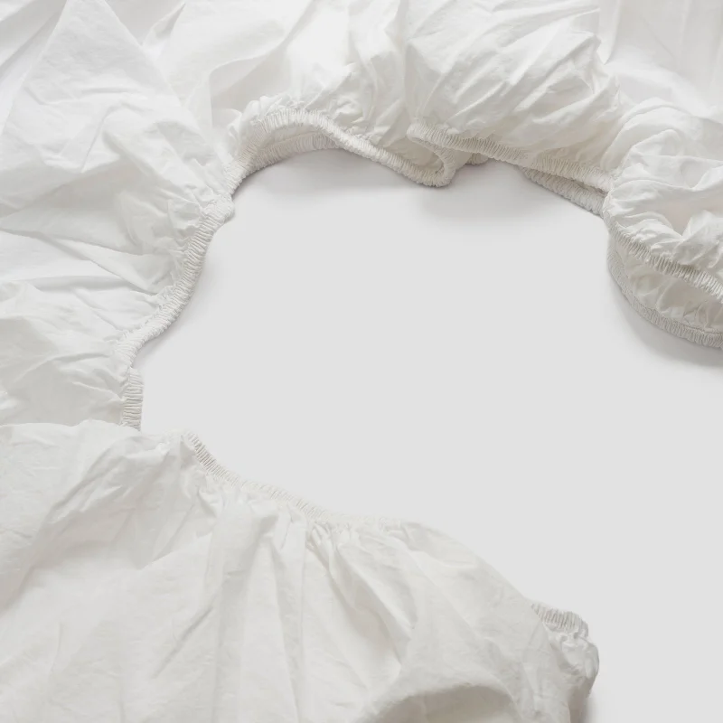 Twin - Size Sheet Sets with a Pillow ProtectorWhite Washed Cotton Percale Fitted Sheet Twin - Size Sheet Sets with a Pillow ProtectorWhite Washed Cotton Percale Fitted Sheet