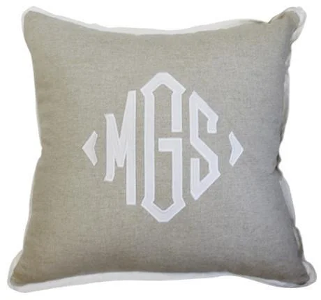 Bolster Pillows for Sofa DecorationApplique Pillow - Fawn with White Applique