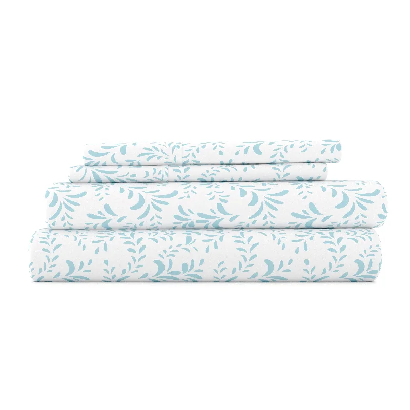 Flat Sheets with a High - Quality Finish for a Luxurious LookBurst of Vines Pattern 4-Piece Sheet Set