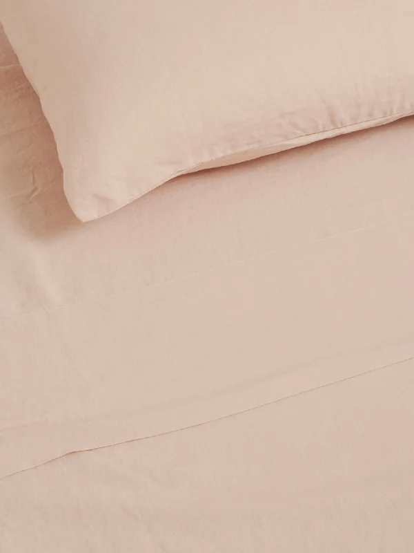 Fitted Sheets with Reinforced Corners for Long - Lasting Use100% Linen Flat Sheet in Blush Fitted Sheets with Reinforced Corners for Long - Lasting Use100% Linen Flat Sheet in Blush