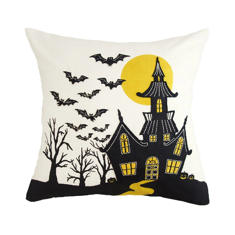 Round Pillows for Boho-Style InteriorsHaunted House Pillow