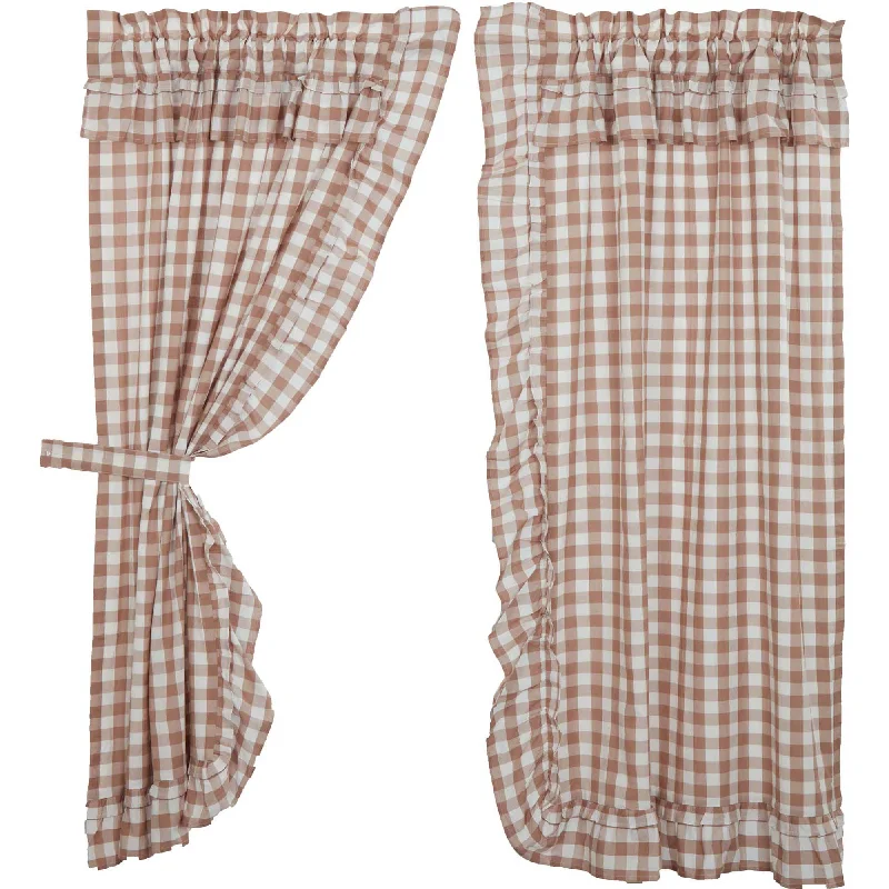 Bed skirts with a football - team - colored patternAnnie Buffalo Portabella Check Ruffled Short Panel Set of 2 63x36