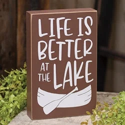 Polyester bed skirts for easy care and durabilityLife Is Better at the Lake Boat Box Sign