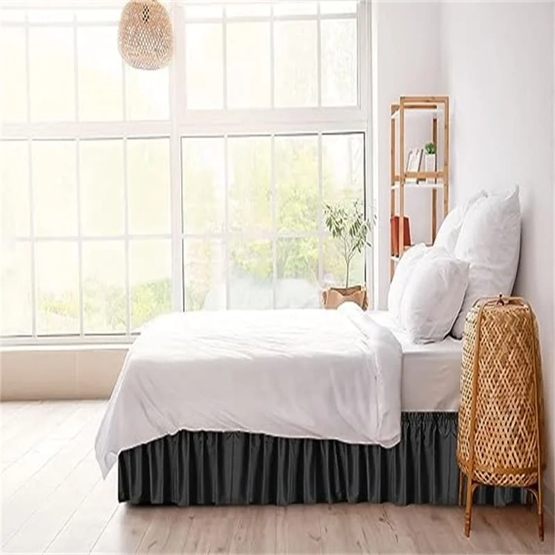 Bed skirts with a damask pattern for an elegant lookMicro fiber pleated bed skirt