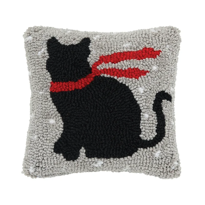 Decorative Pillows for Living Room MakeoverWinter Cat Hooked Mini Pillow