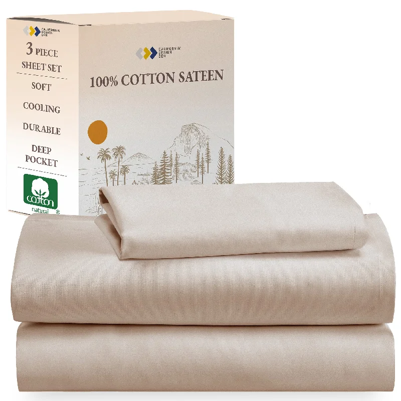 Anti - Pill Microfiber Sheets for a Smooth AppearanceSheet Set - 100% Cotton Sateen - Everyday Soft