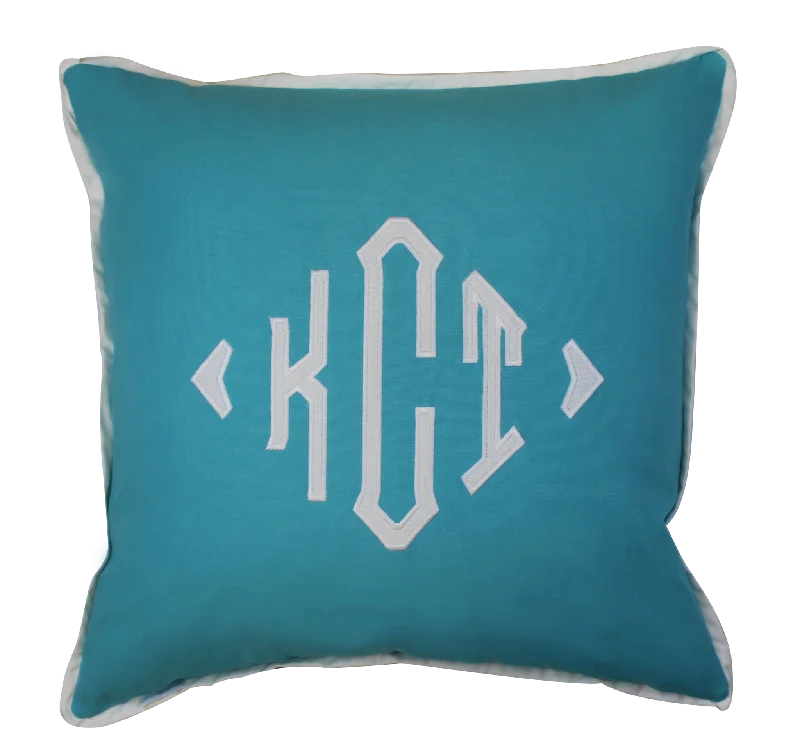 Memory Foam Pillows for Neck SupportApplique Pillow - Turquoise with White Applique