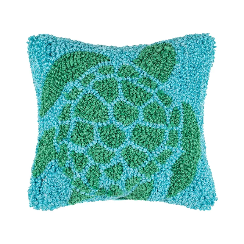 Back Support Pillows for Office ChairsGreen Turtle Hooked Mini Pillow