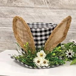 Twin - size bed skirts for a single bedGingham Bunny Fabric Top Hat w/Floral