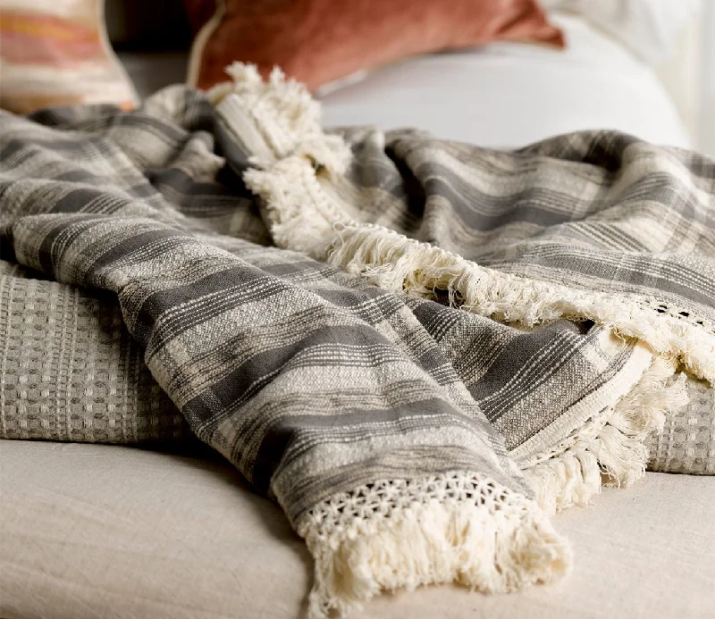 Thermal insulated emergency survival blanketsBamboo fiber blankets with natural antibacterial propertiesVilla by Classic Home Karlie Gray Ivory Throw Blanket Thermal insulated emergency survival blanketsBamboo fiber blankets with natural antibacterial propertiesVilla by Classic Home Karlie Gray Ivory Throw Blanket