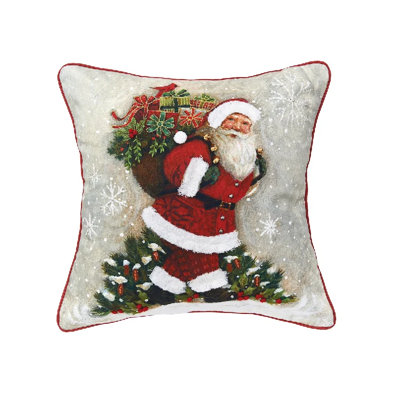 Cotton Pillows for Natural ComfortWoodland Santa Pillow
