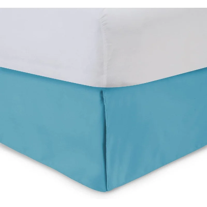 Bed skirts with a jacquard weave for a textured lookTailored Bedskirt with Split Corners -18 inch Drop, Aqua, Queen Bed skirts with a jacquard weave for a textured lookTailored Bedskirt with Split Corners -18 inch Drop, Aqua, Queen