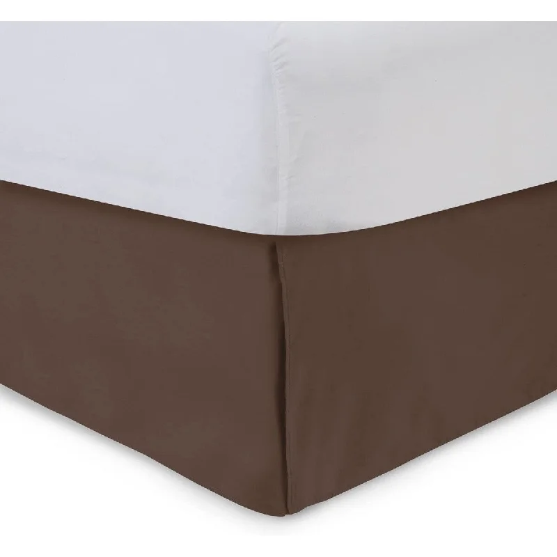 Bed skirts in bold colors for a statement - making lookTailored Bedskirt with Split Corners -14 inch Drop, Brown, Queen
