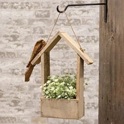 Bed skirts with a country - style patternRustic Wood Skinny House Planter