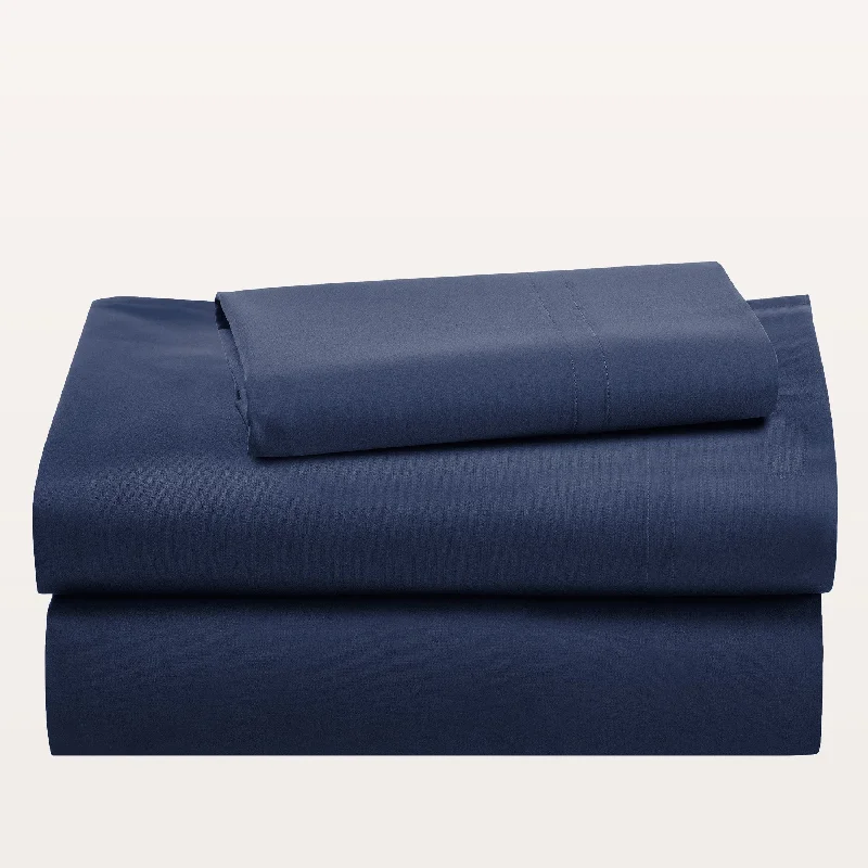 Thermal - Regulating Bamboo Sheets for All - Season ComfortSheet Set - Classic Percale - Organic Cotton