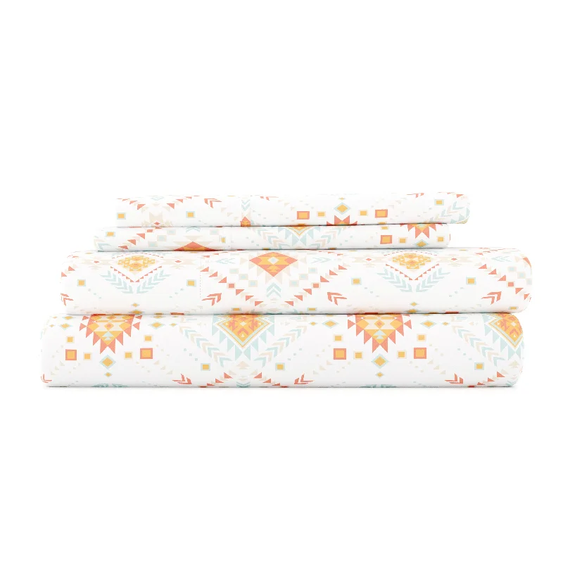 Anti - Pill Microfiber Sheets for a Smooth AppearanceAztec Dreams Pattern 4-Piece Sheet Set Anti - Pill Microfiber Sheets for a Smooth AppearanceAztec Dreams Pattern 4-Piece Sheet Set