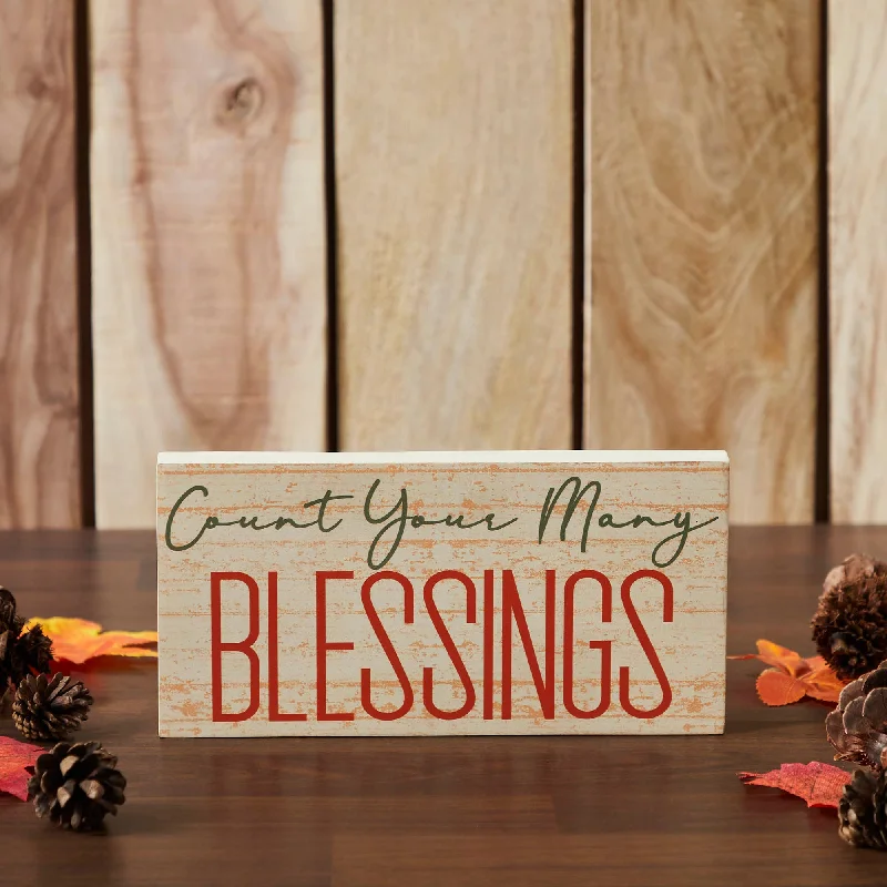 Bed skirts with a eco - friendly materialCount Your Many Blessings Cream Base MDF Sign 5x10