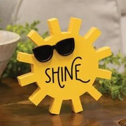 Bed skirts with a soft fleece lining for added comfortSun "Shine" Wooden Sitter w/Sunglasses