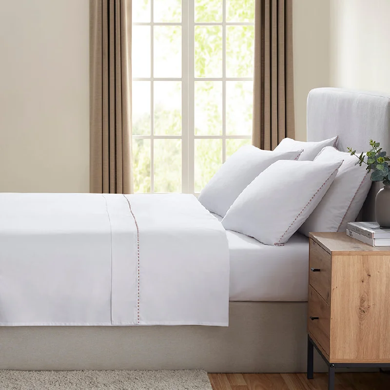Quilted Cotton Sheets for a Warm and Inviting Bed200 Thread Count Girona Flat Sheet - Pink