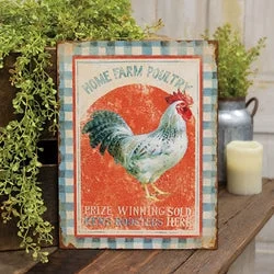 Bed skirts with a football - team - colored patternHome Farm Poultry Distressed Metal Sign
