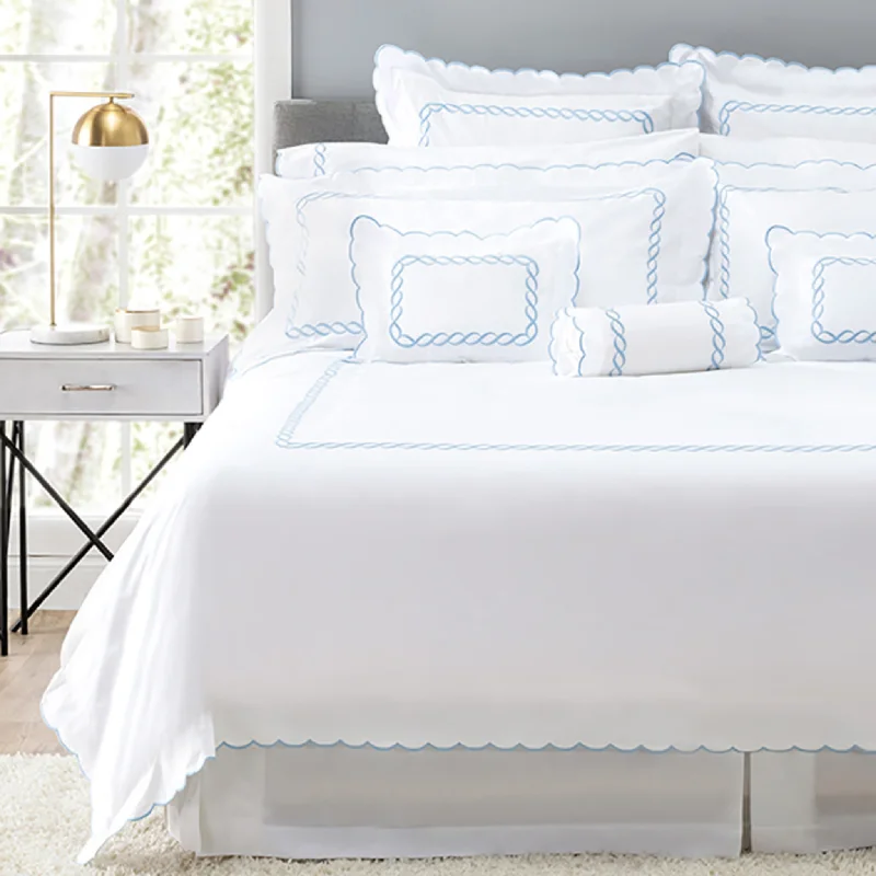 Quilted Cotton Sheets for a Warm and Inviting BedChain with Scallop Bedding Collection