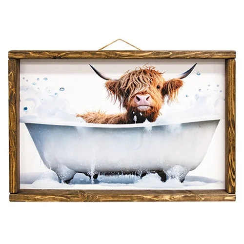 Bed skirts in pastel shades for a delicate lookHighland Cow in Tub Framed Print 12x18 Bed skirts in pastel shades for a delicate lookHighland Cow in Tub Framed Print 12x18