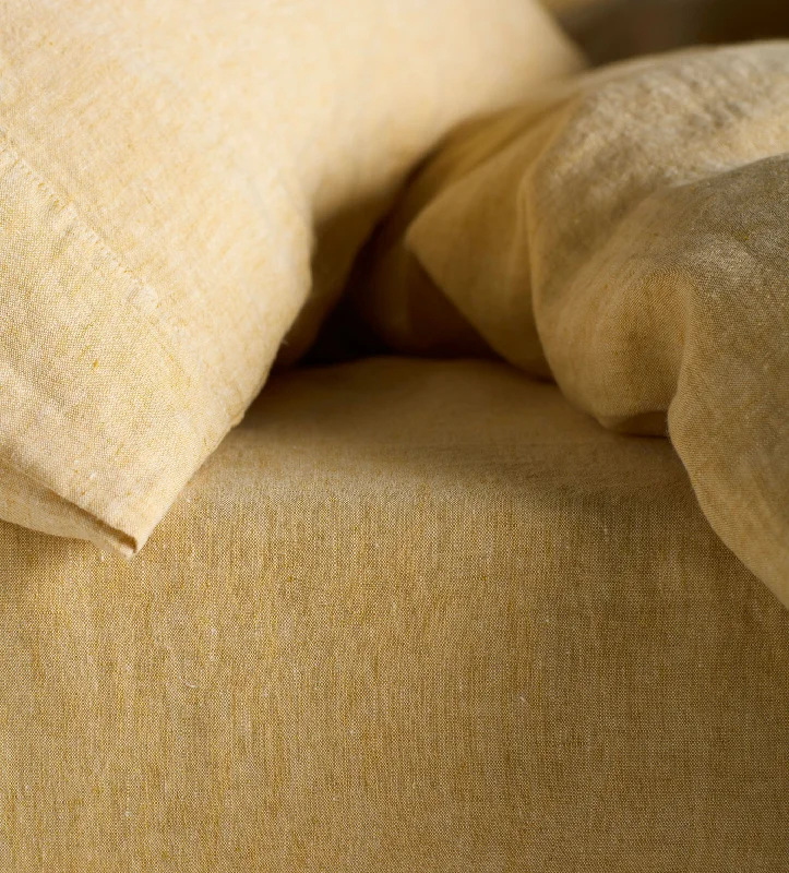 Polyester - Cotton Blend Sheets for Durability and ComfortButtercup 100% Linen Fitted Sheet