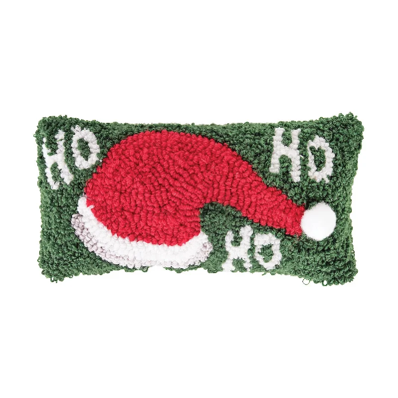 Adjustable Pillows for Customized ComfortHo Ho Ho Hat Hooked Mini Pillow