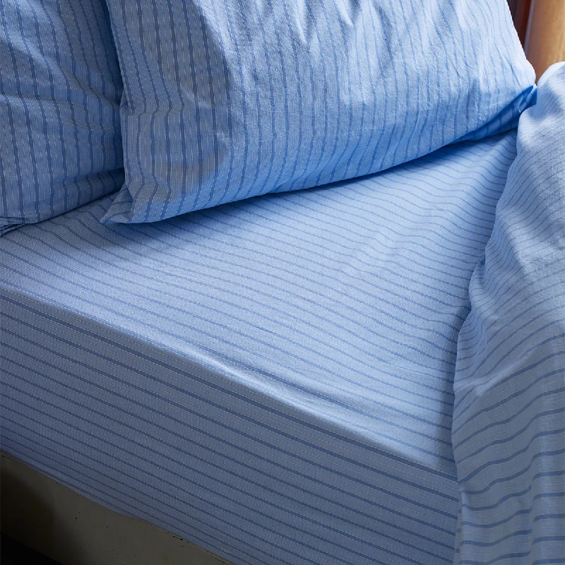 Quilted Cotton Sheets for a Warm and Inviting BedPale Blue Favourite Shirt Stripe Cotton Fitted Sheet Quilted Cotton Sheets for a Warm and Inviting BedPale Blue Favourite Shirt Stripe Cotton Fitted Sheet