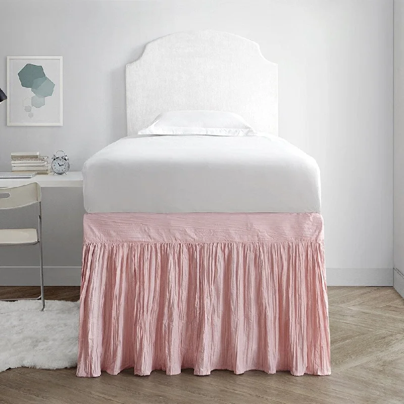 Bed skirts in bold colors for a statement - making lookCrinkle Bed Skirt Twin XL (3 Panel Set) - Rose Quartz Bed skirts in bold colors for a statement - making lookCrinkle Bed Skirt Twin XL (3 Panel Set) - Rose Quartz