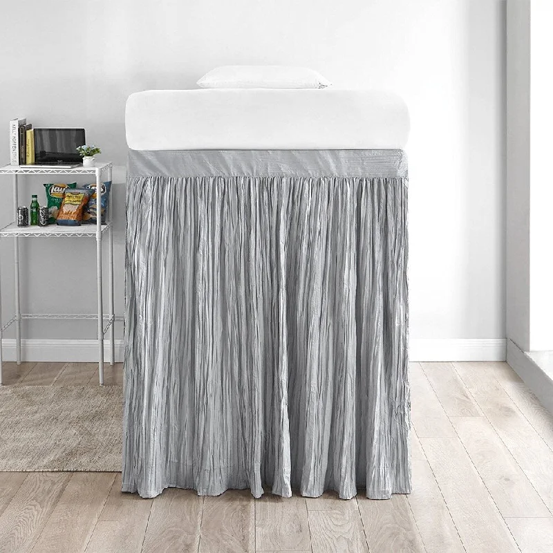 Bed skirts with a geometric print for a modern aestheticCrinkle Extended Bed Skirt Twin XL (3 Panel Set) - Glacier Gray Bed skirts with a geometric print for a modern aestheticCrinkle Extended Bed Skirt Twin XL (3 Panel Set) - Glacier Gray