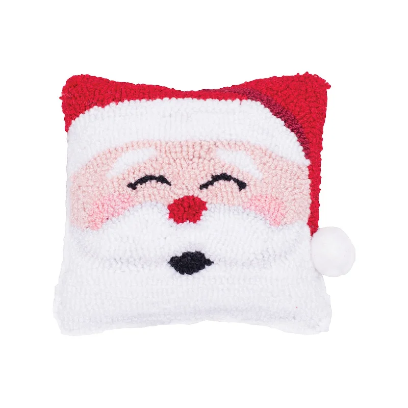 Plush Pillows for a Cozy BedHappy Santa Hooked Mini Pillow