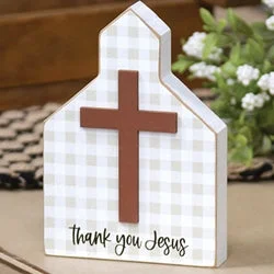 Bed skirts with a geometric cut - out designThank You Jesus Church Block Sitter