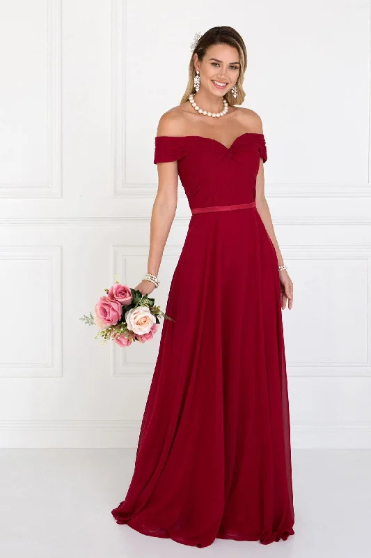 Chiffon Sweetheart Bridesmaid Long Formal Dress