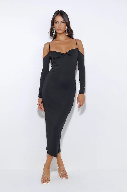 Her Muse Midi Dress Black