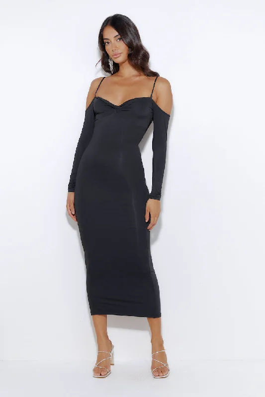 Her Muse Midi Dress Black