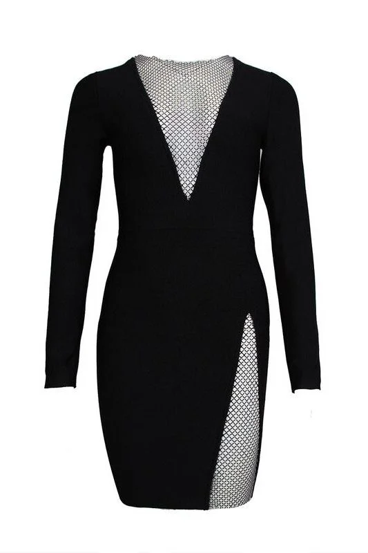 Sofie Long Sleeve Bodycon Mini Dress - Classic Black