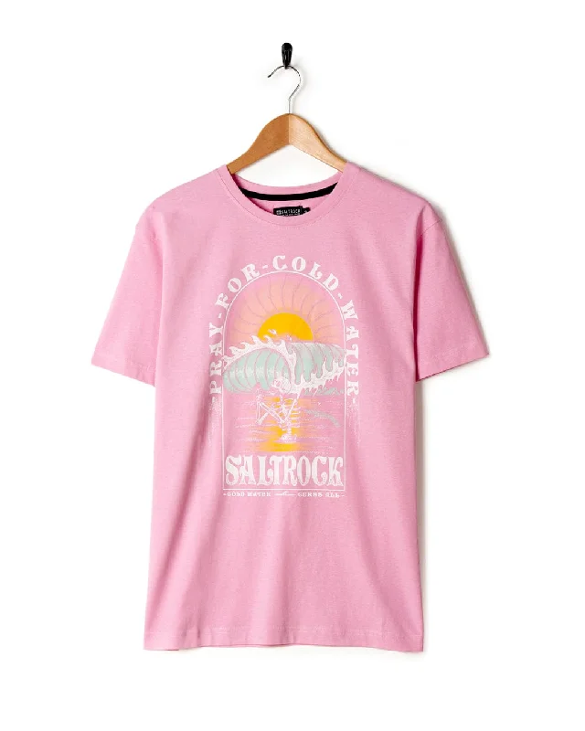 Cold Water - Womens Short Sleeve T-Shirt - Pink