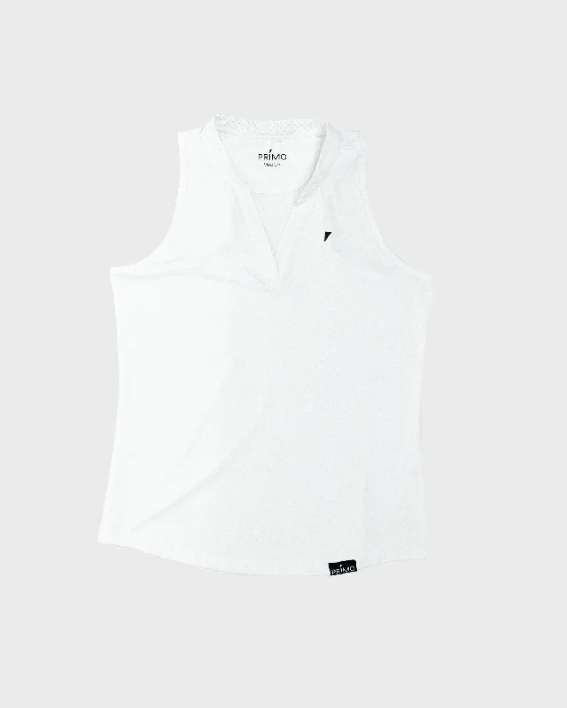 Women's White Sleeveless Blade Polo