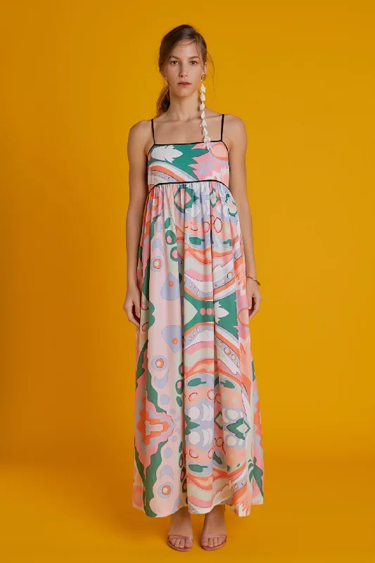 Print Empire Waist Maxi Dress